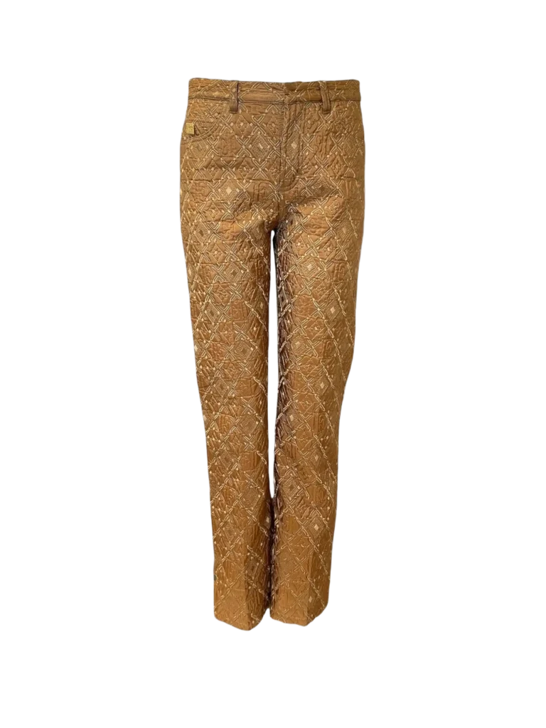 Silk blend embroidered trousers, 42.