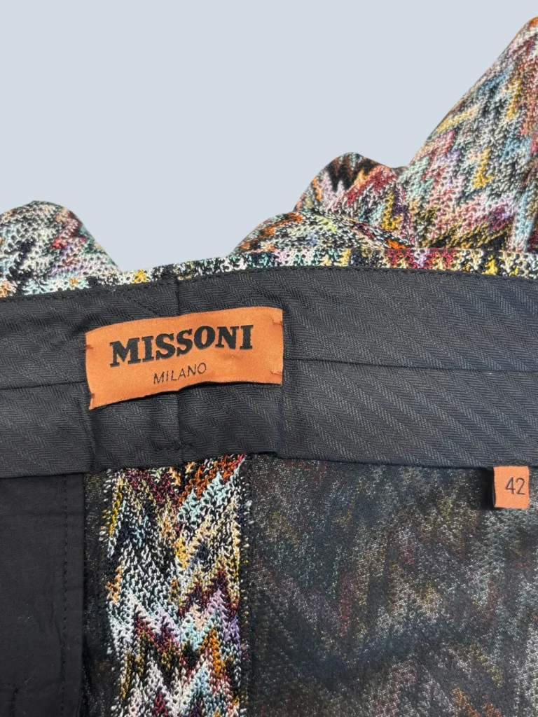Pantaloni a gamba larga in cotone Zig Zag, 42., foto 4 di 5