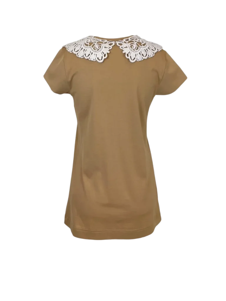 Cotton polo shirt with lace collar, 40., photo 3 of 6