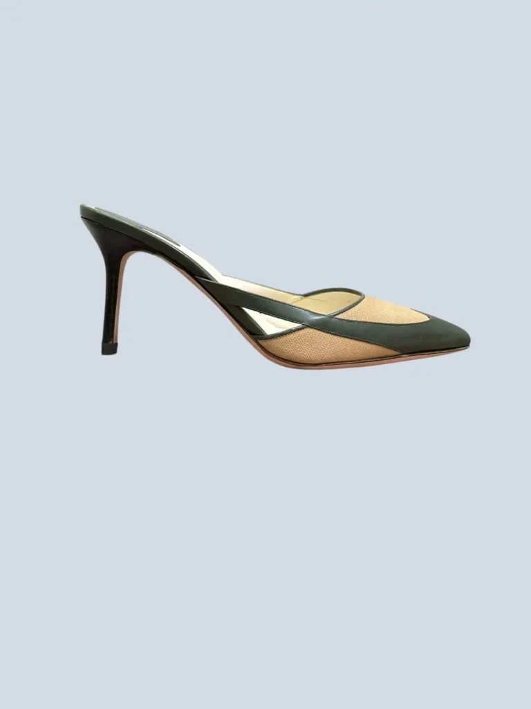 Mules in pelle e canvas, 39C.