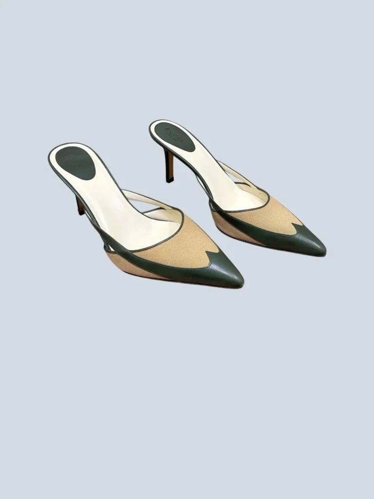 Mules in pelle e canvas, 39C., foto 2 di 8
