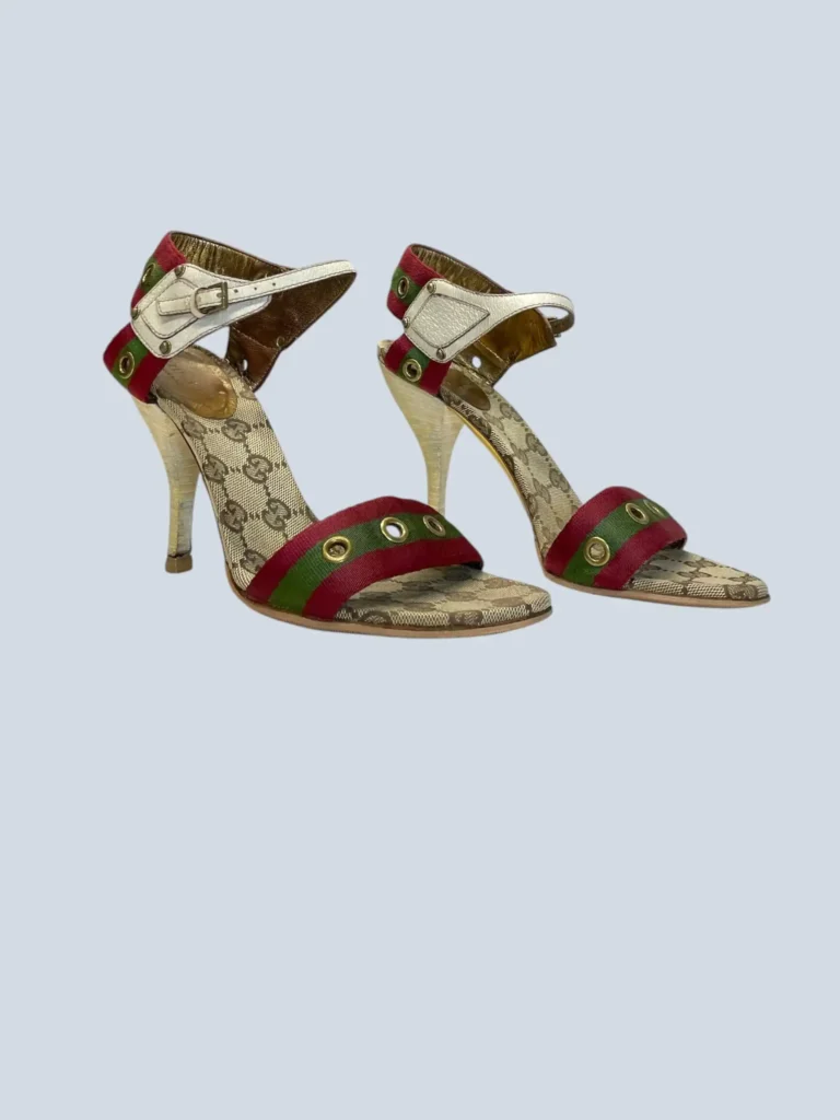 Sandali con tacco in legno tela Monogram e pelle, 37C., foto 2 di 6