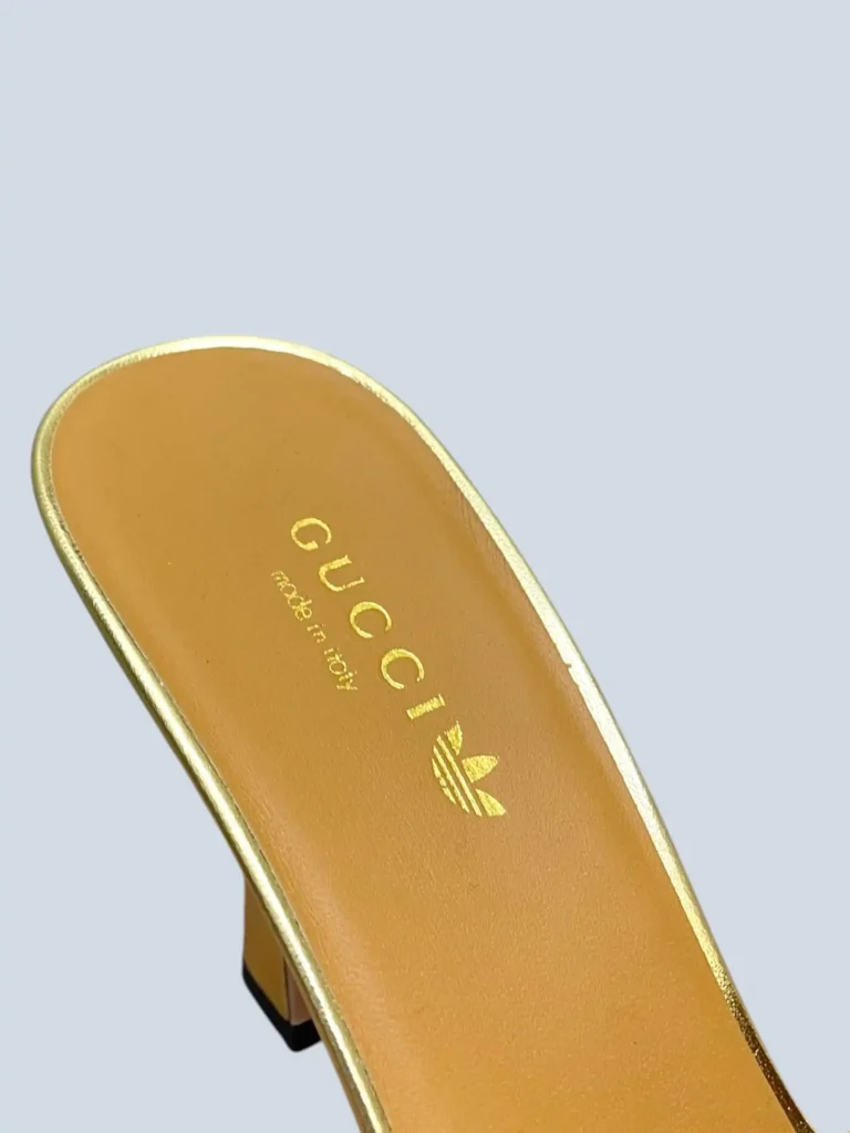 x Adidas, sandali mules in pelle con logo all over, 38,5., foto 6 di 6
