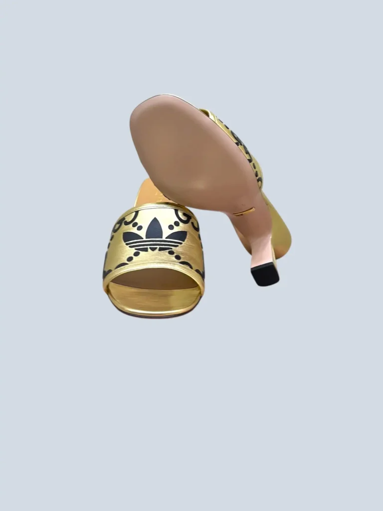 x Adidas, sandali mules in pelle con logo all over, 38,5., foto 5 di 6