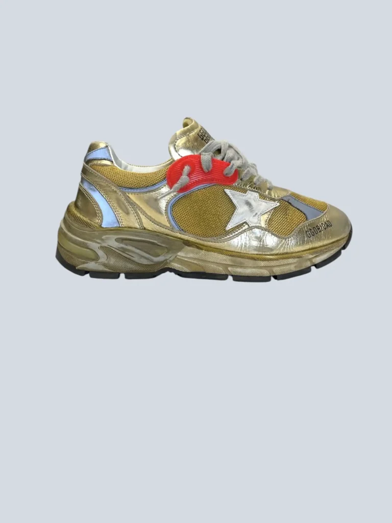 Sneakers Dad-Star in rete e pelle laminata, 38.