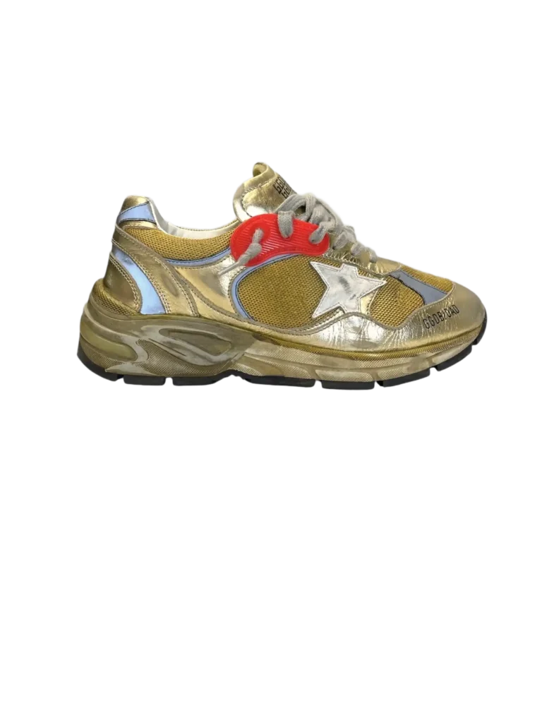 Sneakers Dad-Star in rete e pelle laminata, 38.