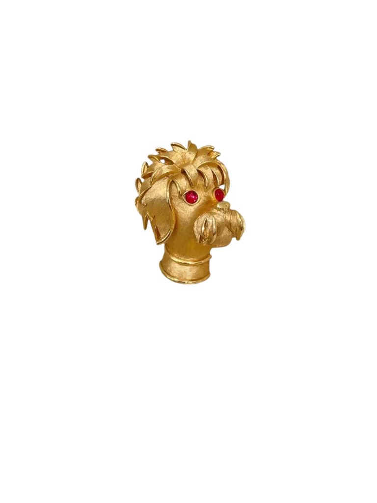 Spilla dog vintage 3D in metallo.