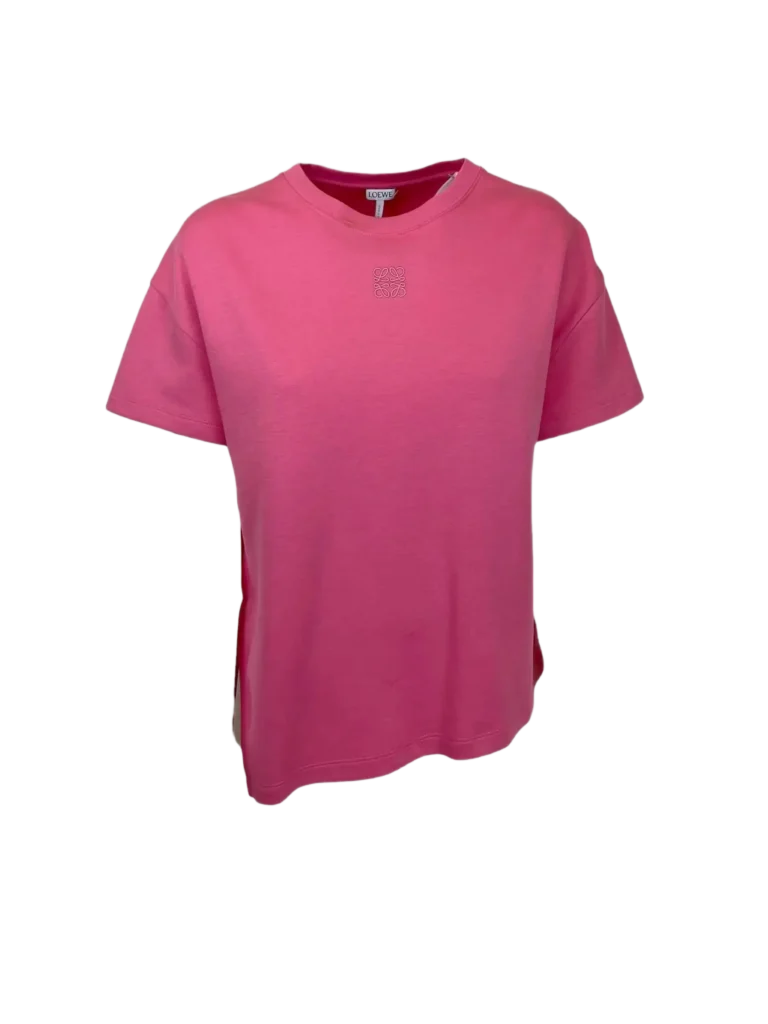 Asymmetric cotton-blend T-shirt with embroidery, XS.