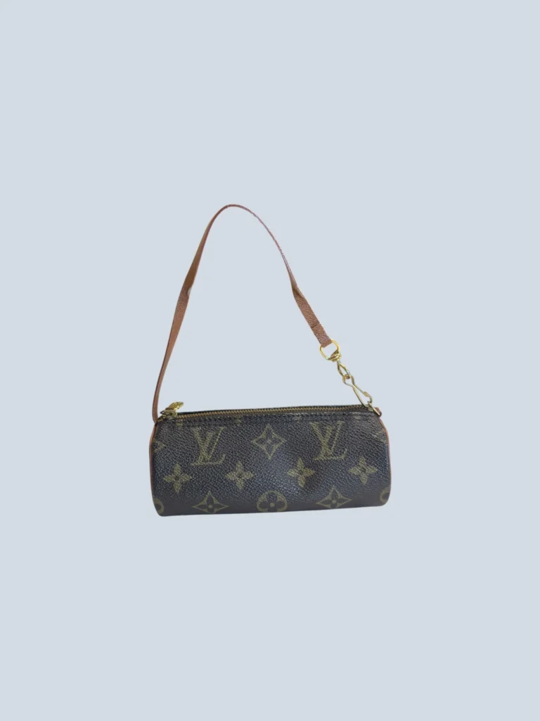 Borsa Louis Vuitton Papillon Mini vista frontale con motivo Monogram.
