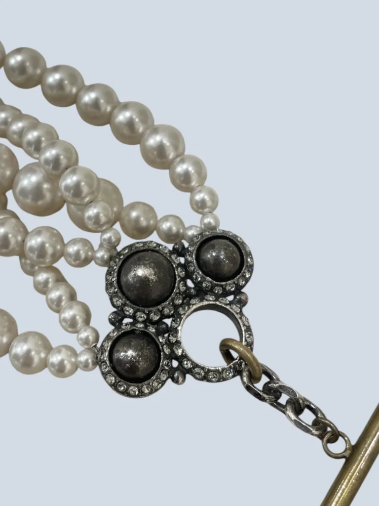Pearl and rhinestone braided bracelet, photo 5 of 6