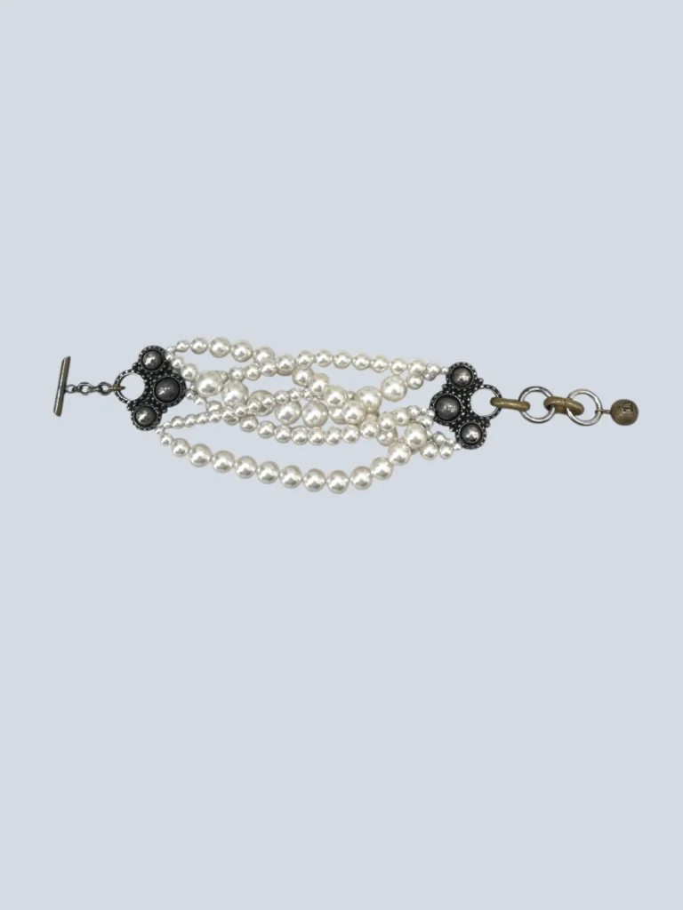 Pearl and rhinestone braided bracelet, photo 3 of 6