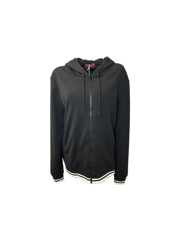 Felpa Gucci nera con zip frontale