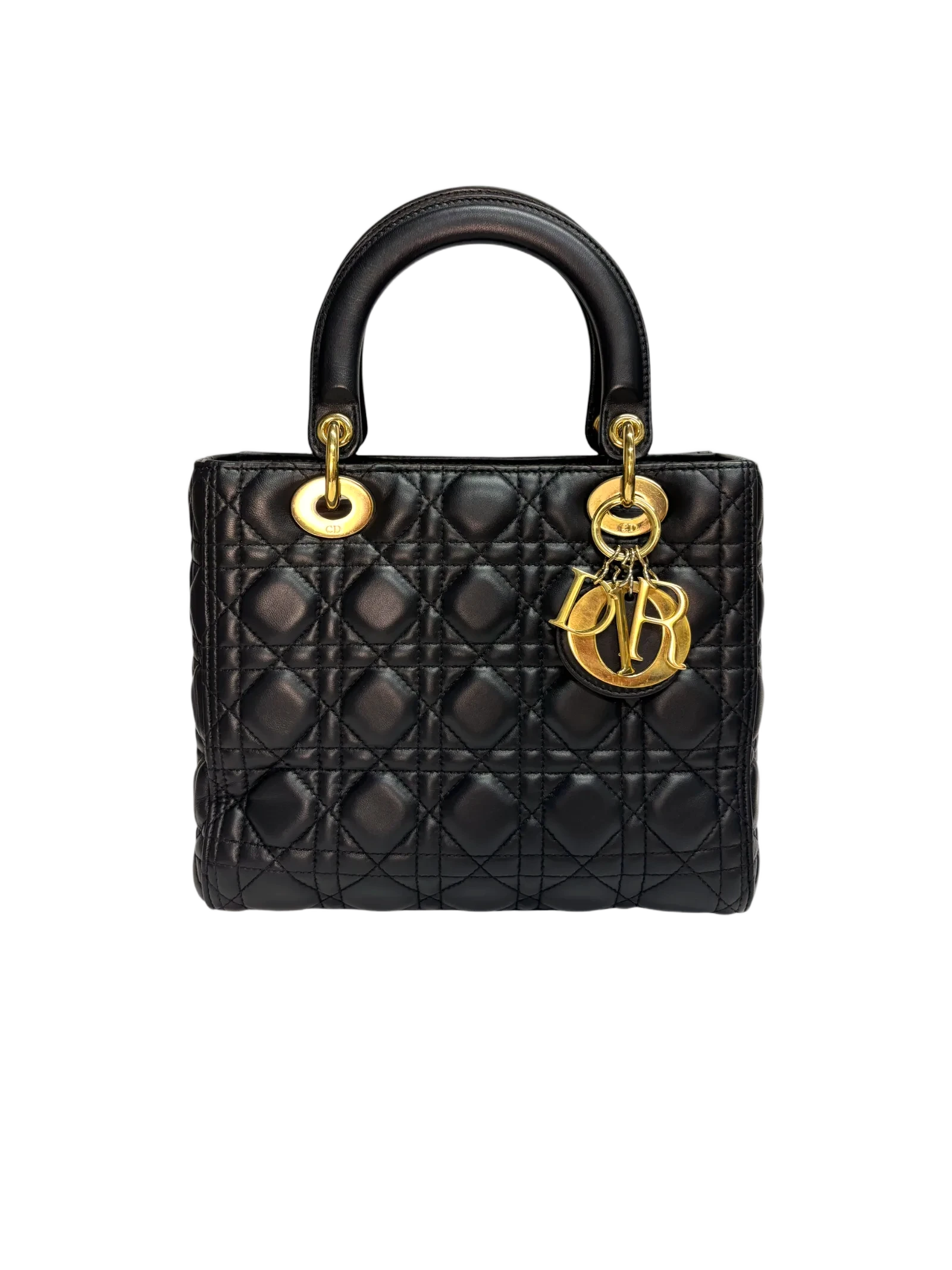 Borsa media Lady Dior di Christian Dior vista frontale.