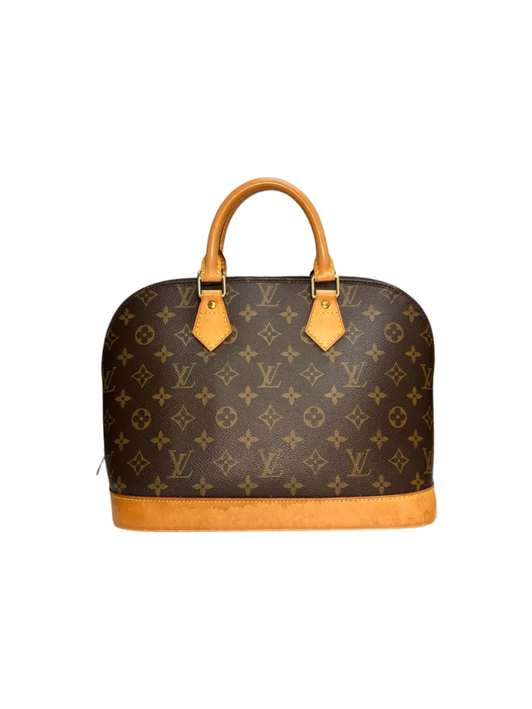 Borsa a mano Alma PM di Louis Vuitton con vista frontale in tela Monogram.
