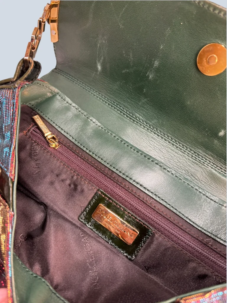 Borsa a spalla in anguilla e tela lurex, foto 10 di 12