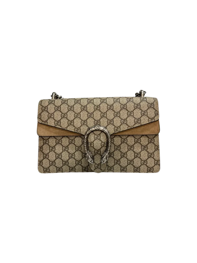 Borsa a spalla Dionysus media in tela Monogram e suede, foto 2 di 11