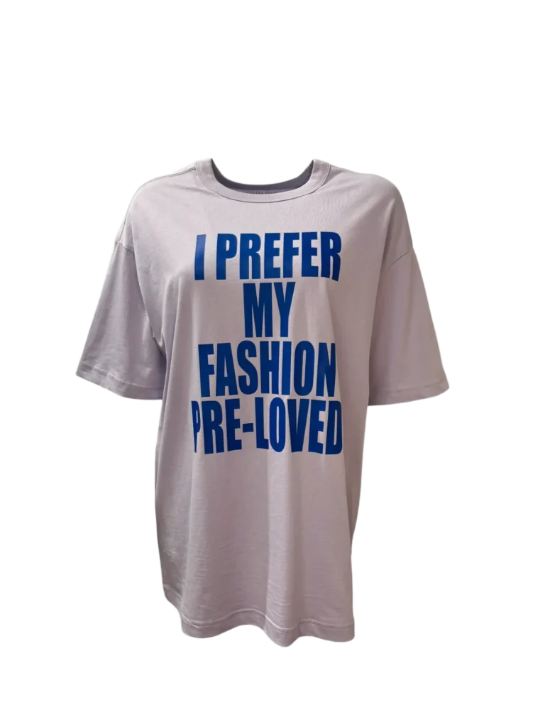 T-shirt con stampa "I PREFER MY FASHION PRE-LOVED", foto 2 di 4