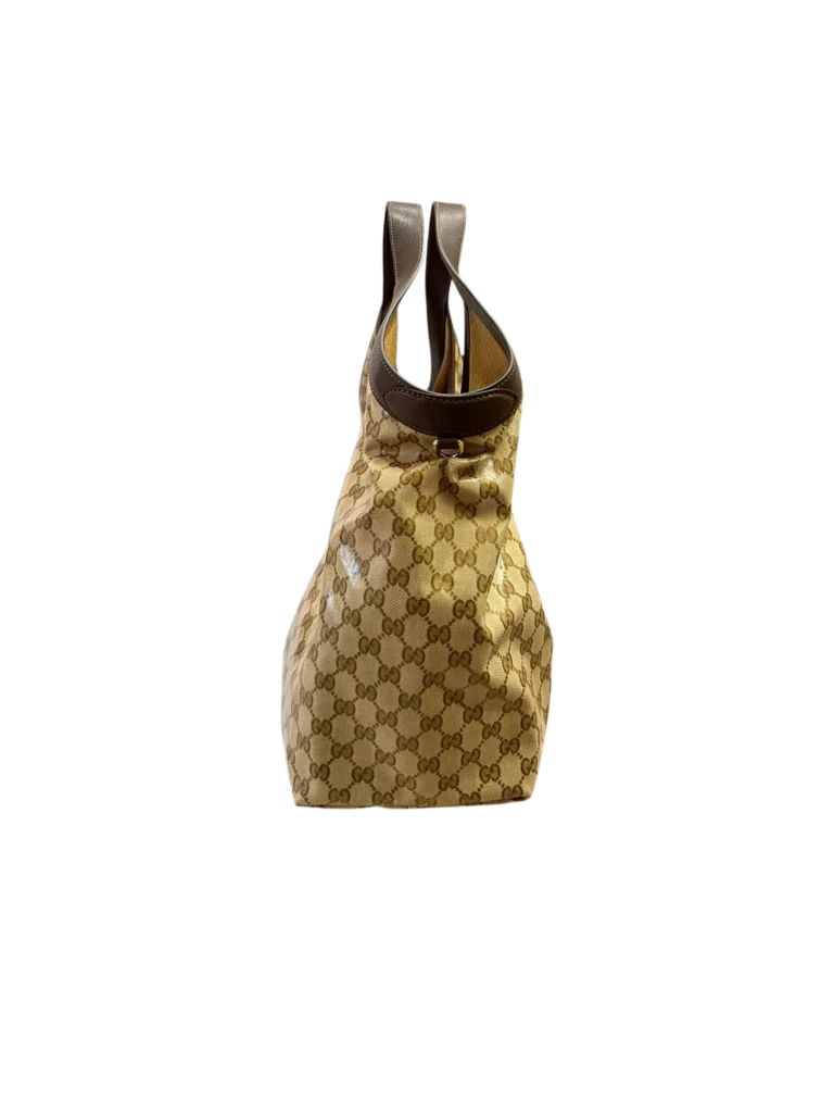 Borsa a spalla shopper Giglio Grande in tela Crystal Monogram., foto 2 di 8