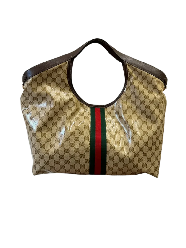 Borsa a spalla shopper Giglio Grande in tela Crystal Monogram., foto 3 di 8