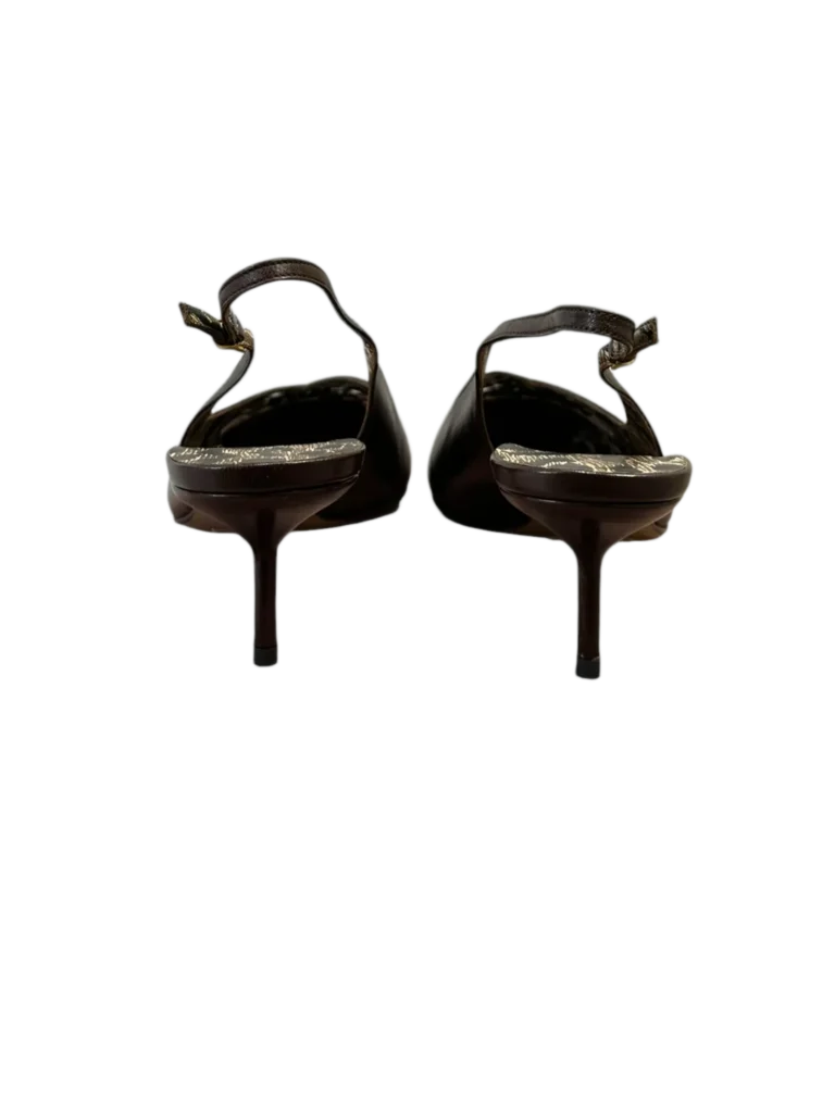 Slingback in pelle traforata, 36,5., foto 5 di 5